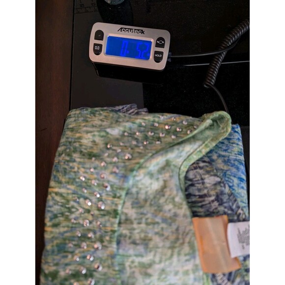 Ruby Rd. Women’s Top Size 3X Embellished V-Neck Blue Green Asymmetric Hem Boho - Picture 10 of 10